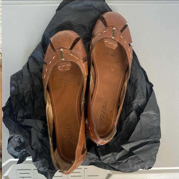Prada Women's Leather Ballet Flats - Picture 1 of 10